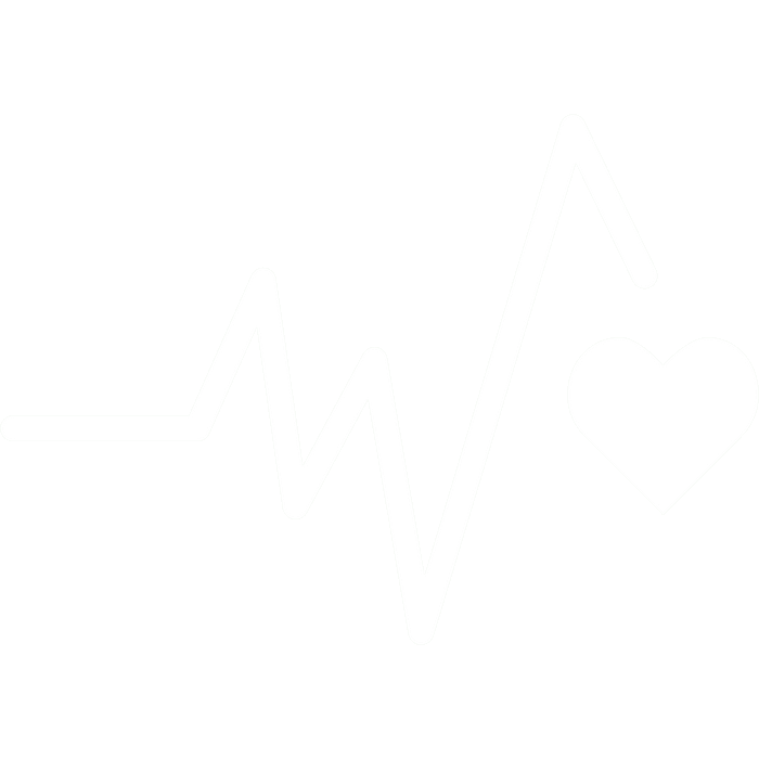 Hjärta och linje som visar på hjärtrytm.
